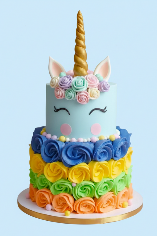 Rainbow Tier Unicorn Cake