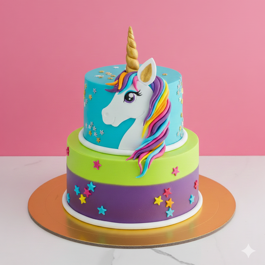Gold Base Unicorn Cake