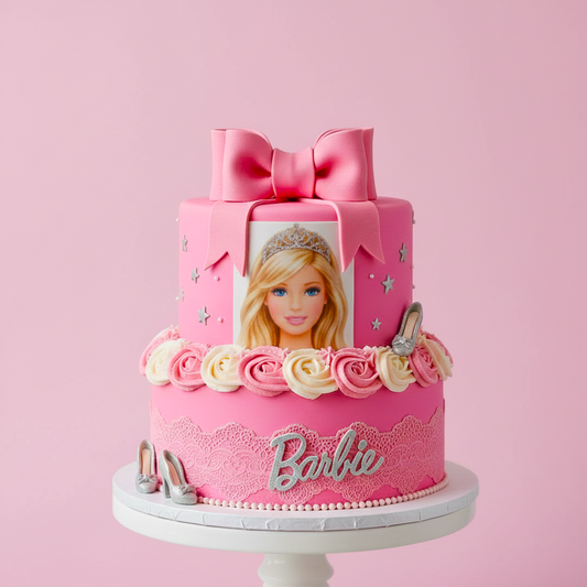 Golden Crown Barbie Cake