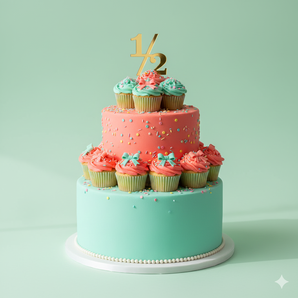 Half Cupcake Tower Cake