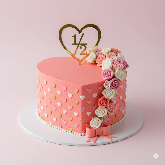 Half Heart Baby Cake
