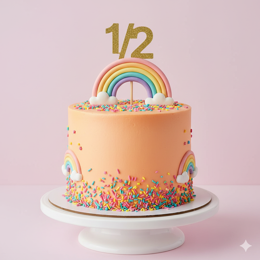 Half Rainbow Sprinkle Cake