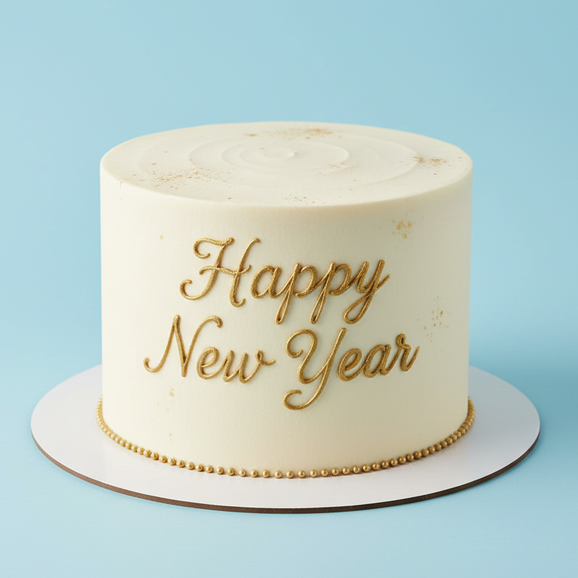 Happy New Year Script Cake
