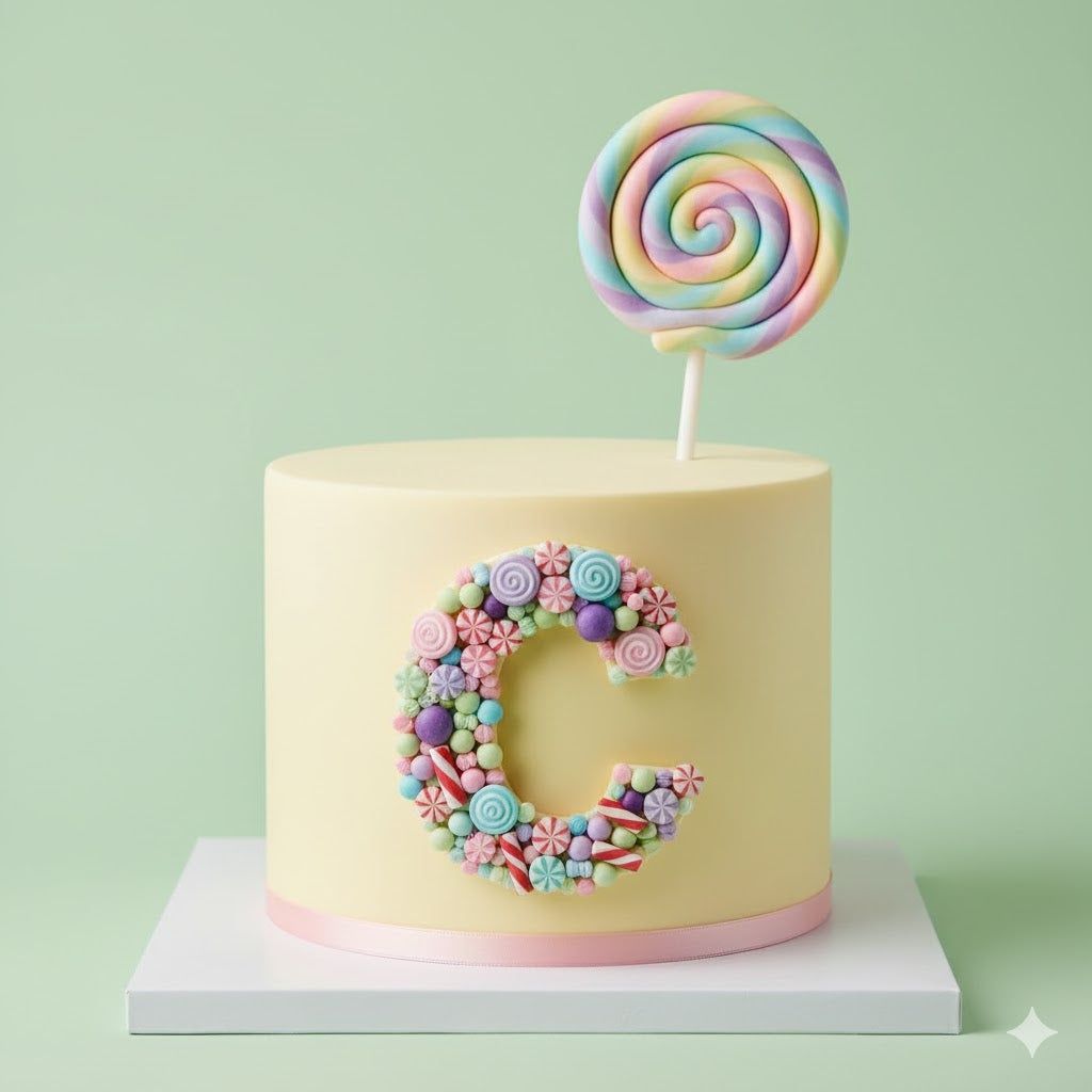 Letter C Candy Cake