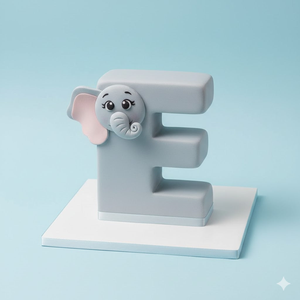 Letter E Elephant Cake