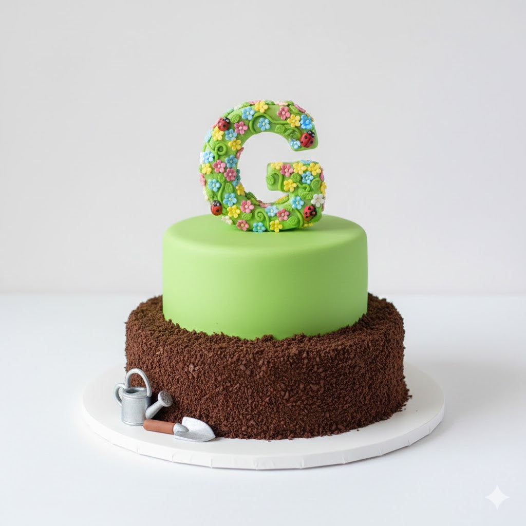 Letter G Garden Cake