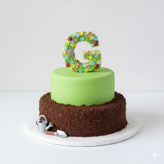 Letter G Garden Cake
