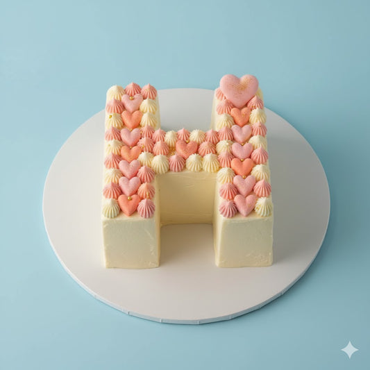 Letter H Heart Cake