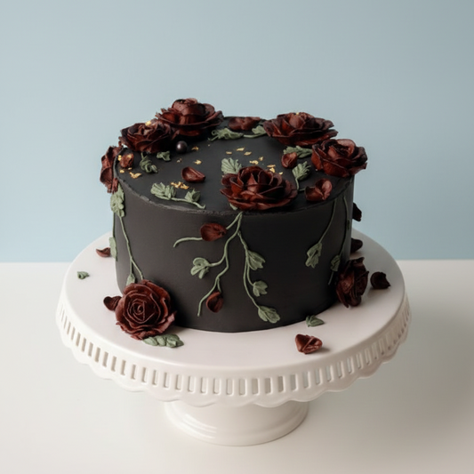 Midnight Rose Elegance Cake