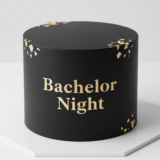 Minimal Black & Gold Bachelor Cake