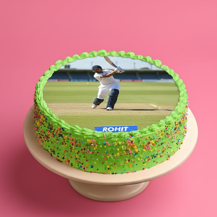 Minimal Cricket Field Cake