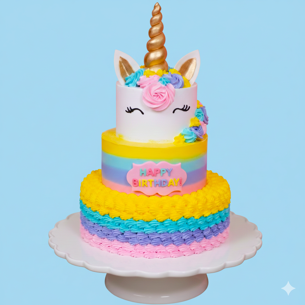 Multi-Colour Unicorn Stack Cake
