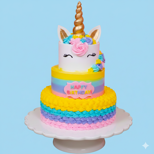 Multi-Colour Unicorn Stack Cake