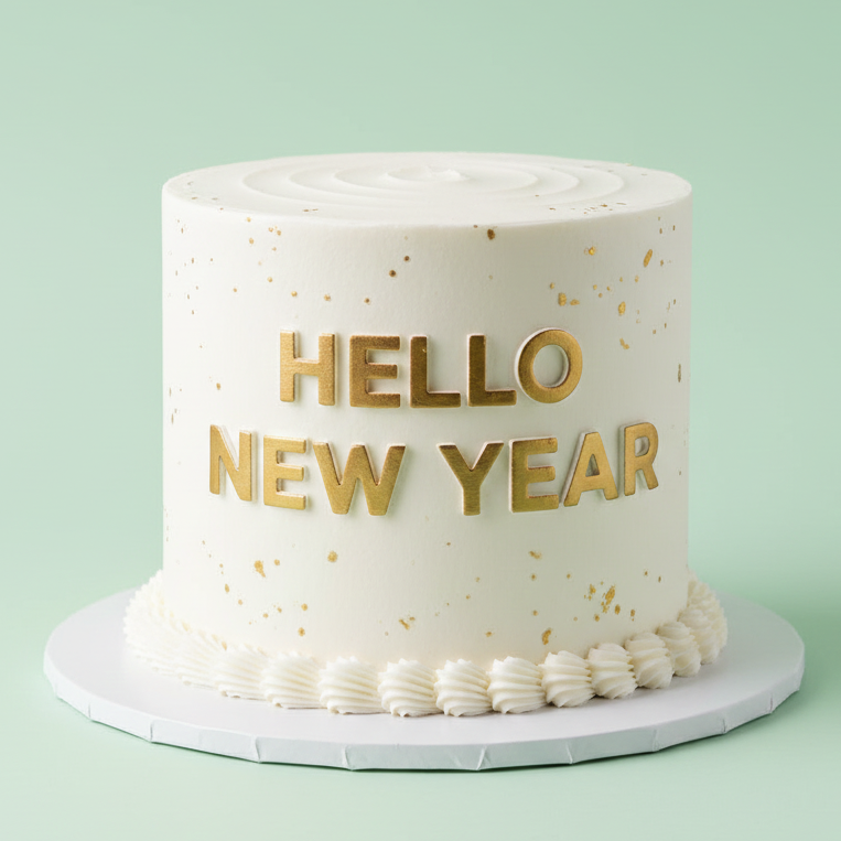 New Year Typography Cake