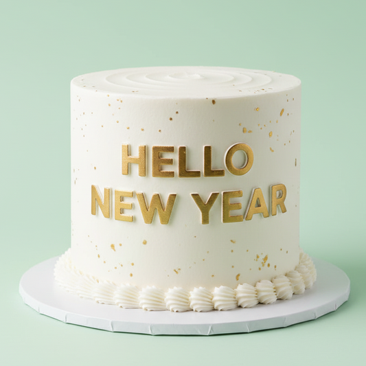 New Year Typography Cake
