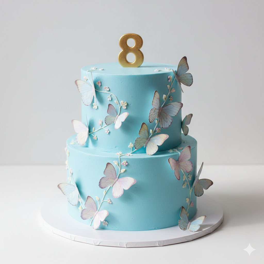 Number Eight Butterfly Cake