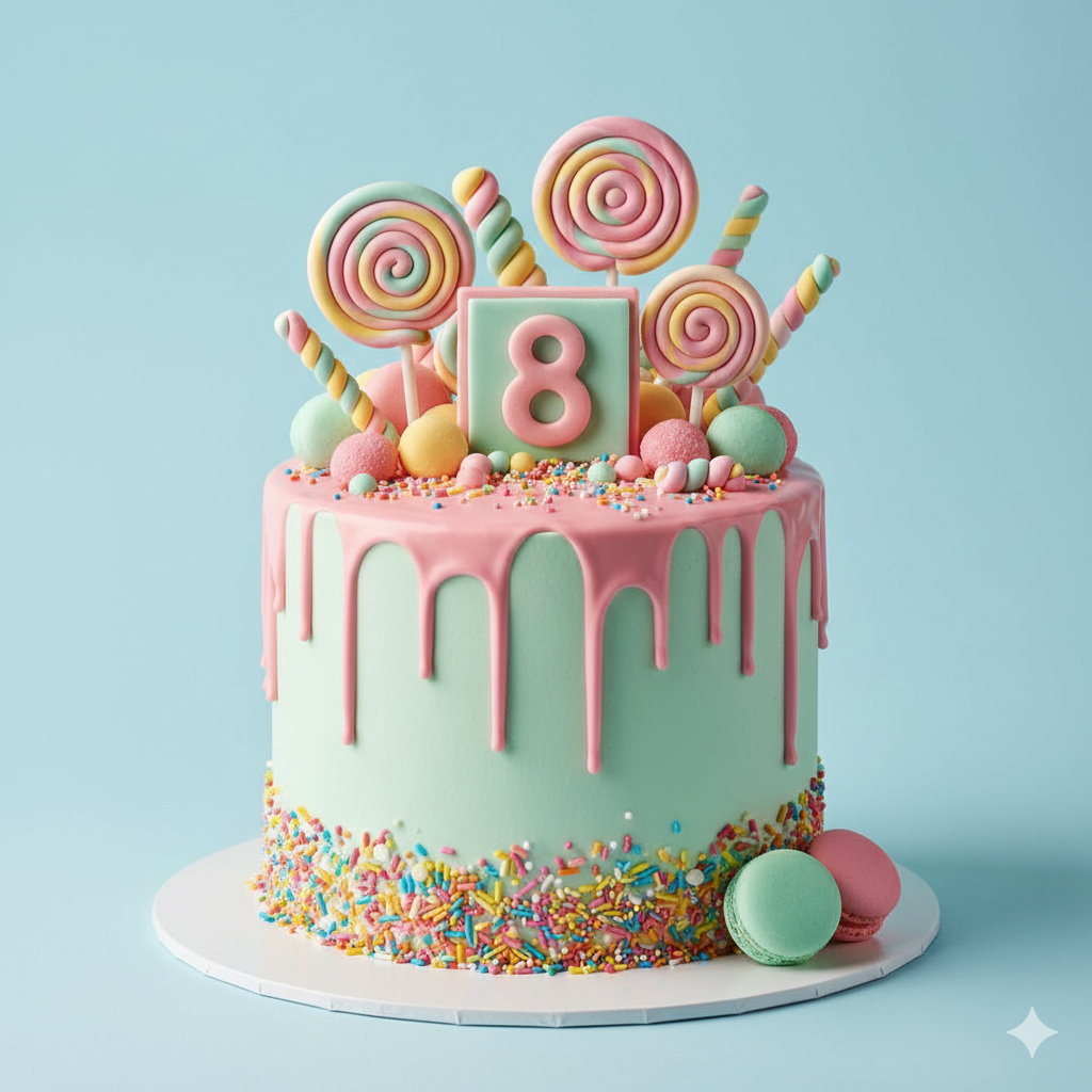Number Eight Candy Cake