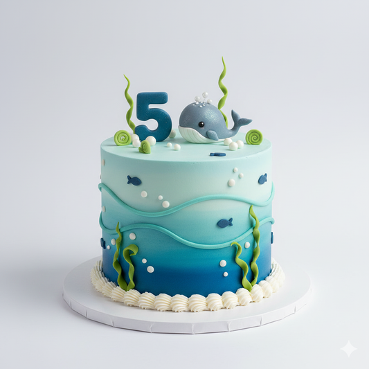 Number Five Ocean Cake