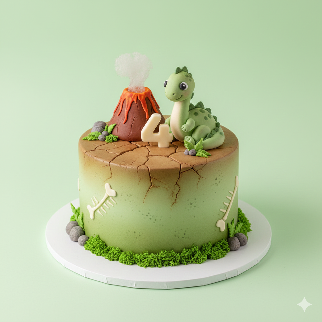 Number Four Dino Cake