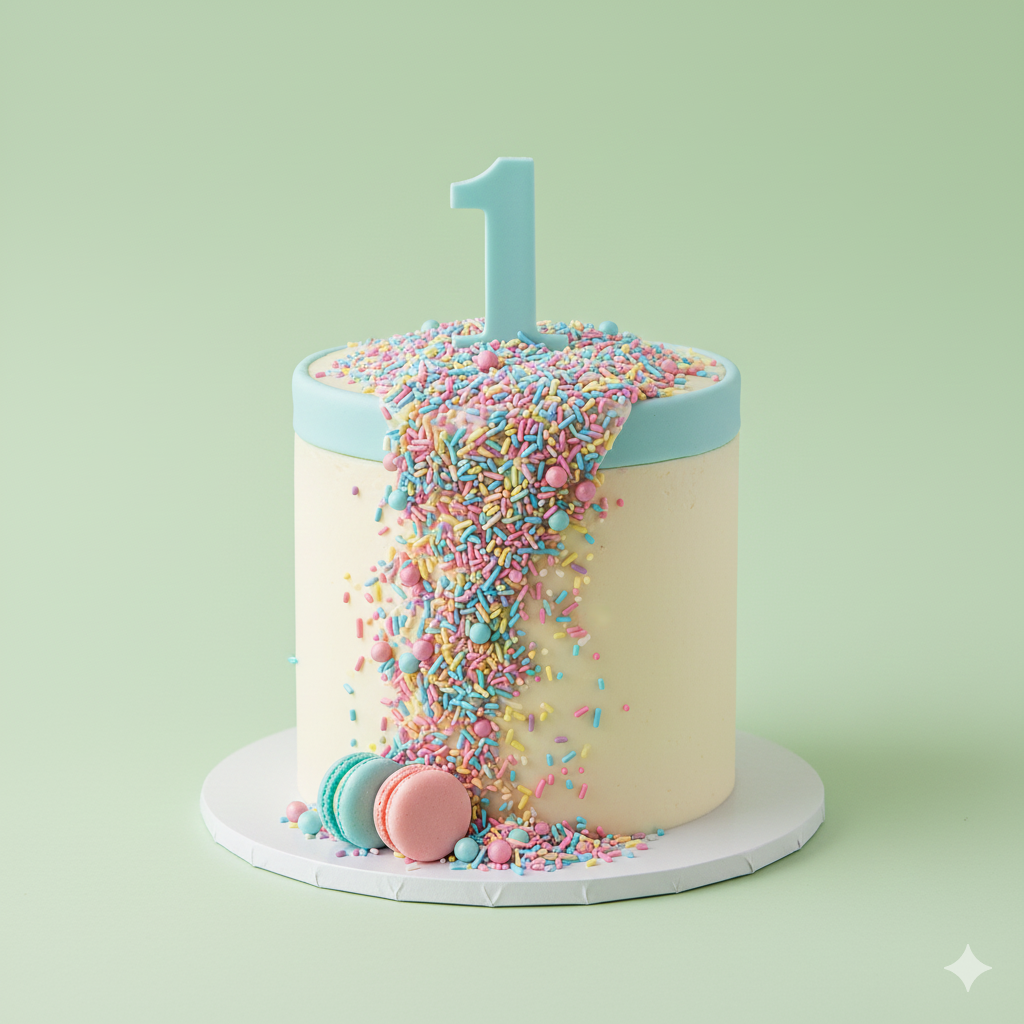 Number One Sprinkle Cake