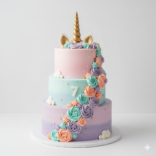 Number Seven Unicorn Cake