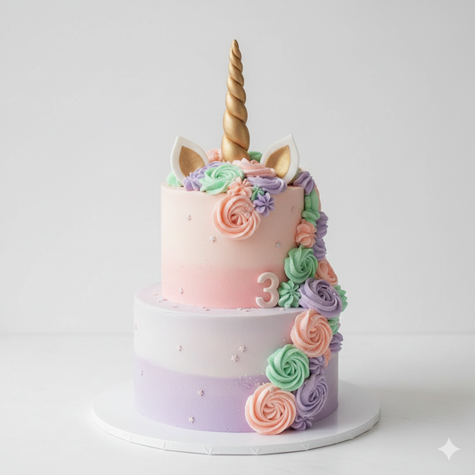 Number Three Unicorn Cake semi