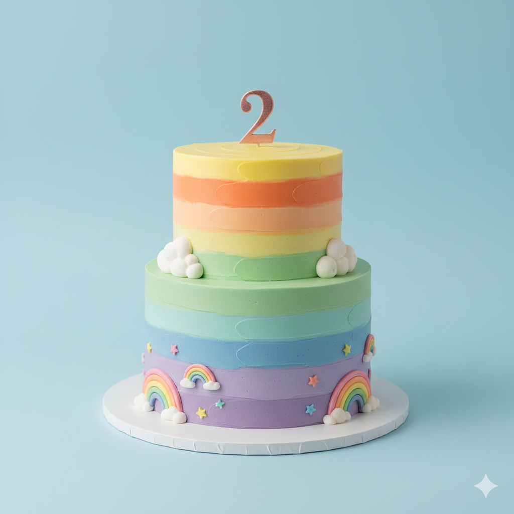 Number Two Rainbow Cake
