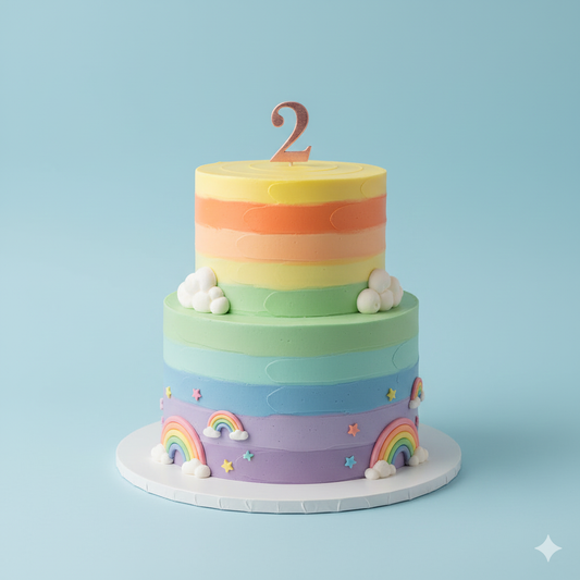 Number Two Rainbow Cake