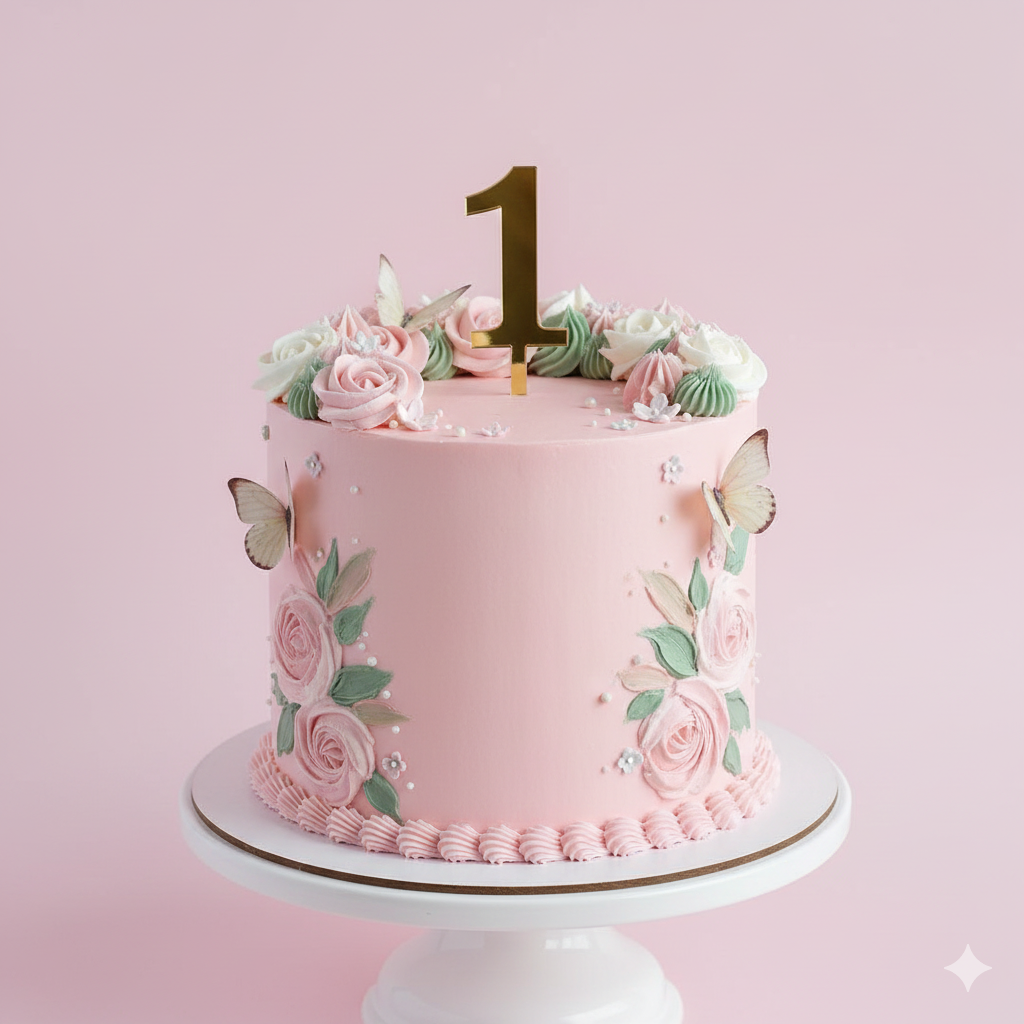 One Floral  Cake