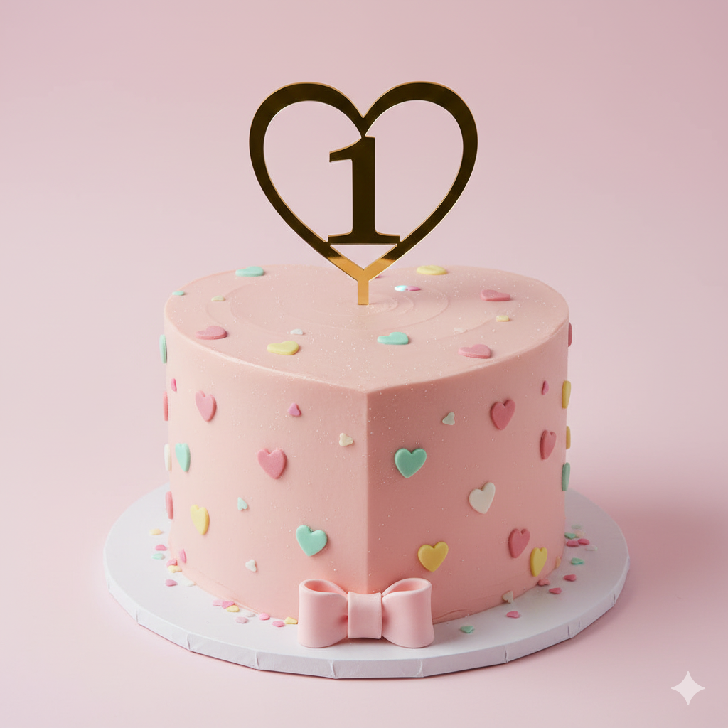 One Heart Baby Cake
