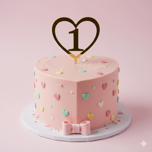 One Heart Baby Cake