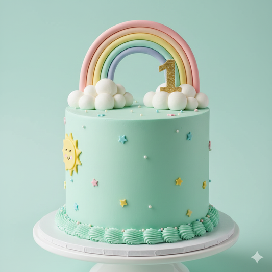 One Rainbow Baby Cake
