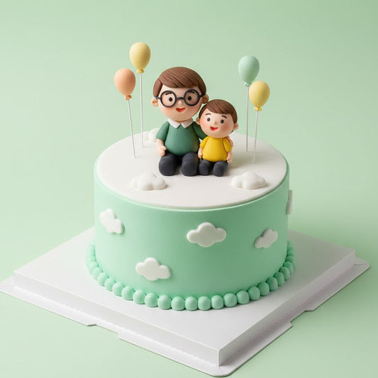 Papa & Kid Cartoon Cake