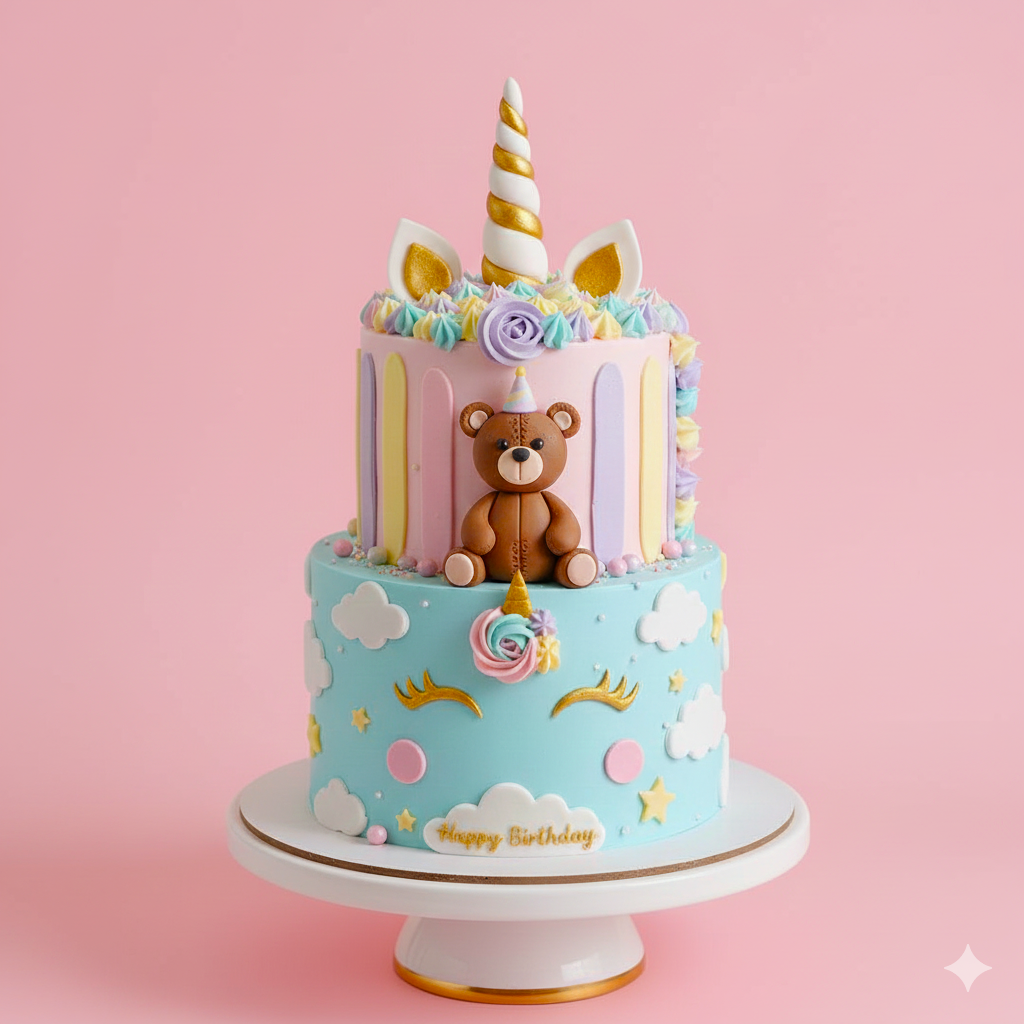 Pastel Garden Unicorn Cake