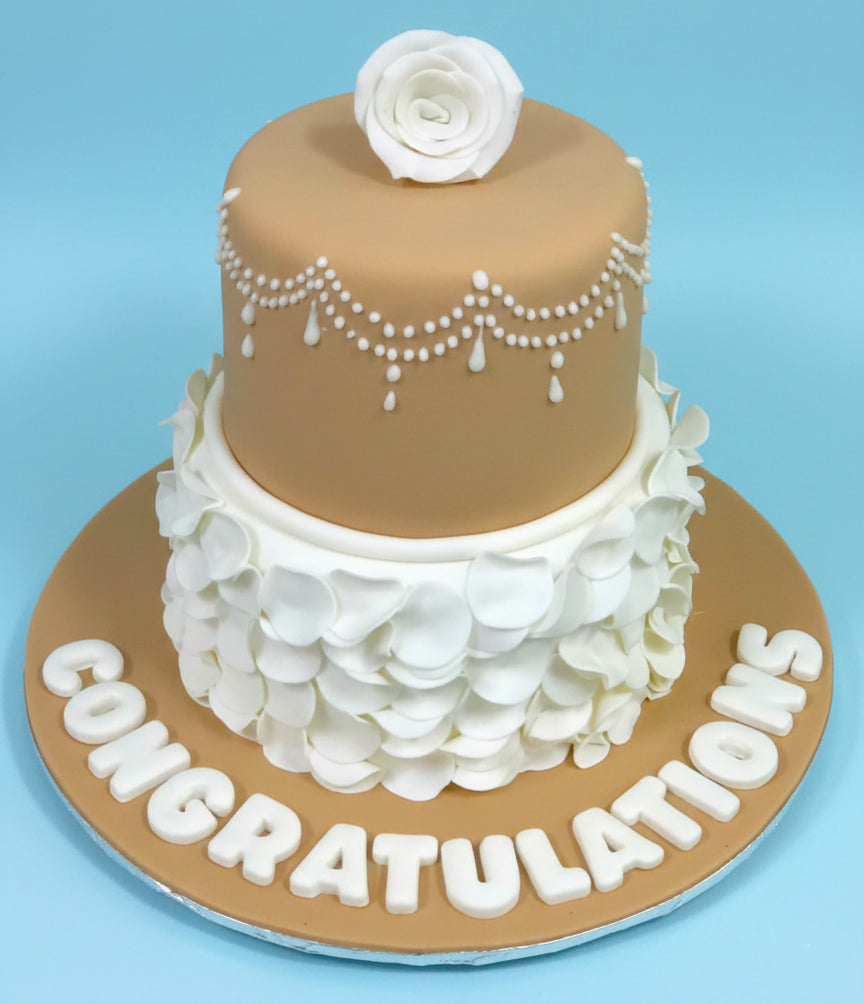 Pearl Ruffle Elegance Cake