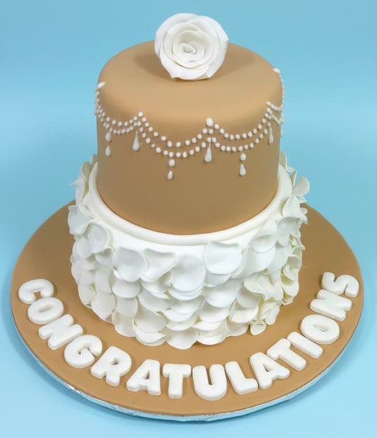 Pearl Ruffle Elegance Cake