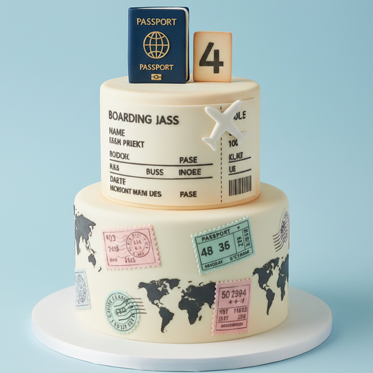 Pilot Passport Stamp Cake