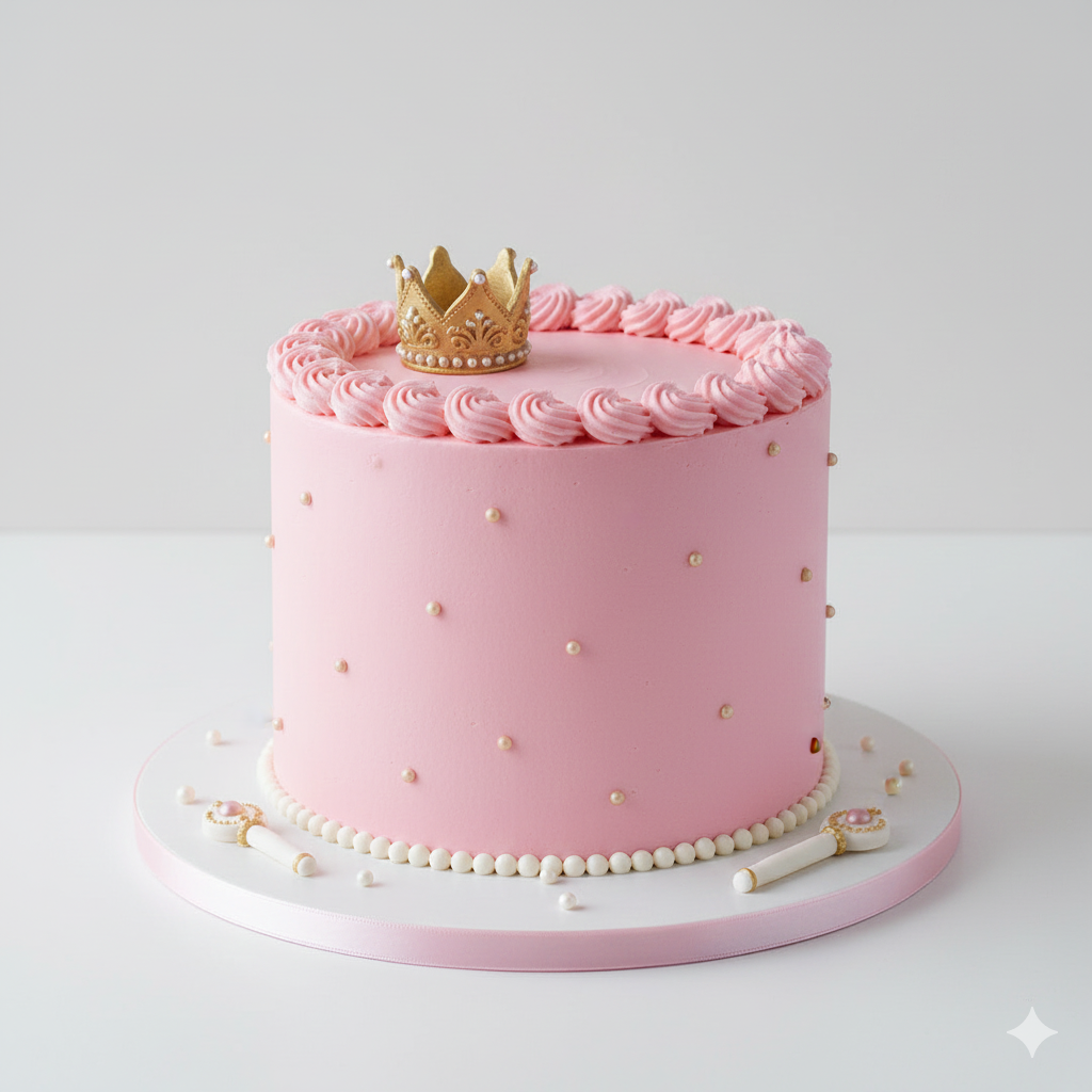 Pink Princess Crown Cake