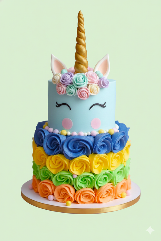 Rainbow Tier Unicorn Cake