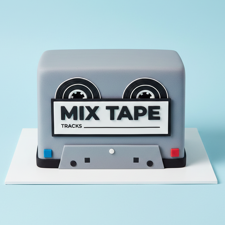 Retro Cassette Tape Cake