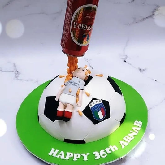 Beer And Soccer Theme Cake