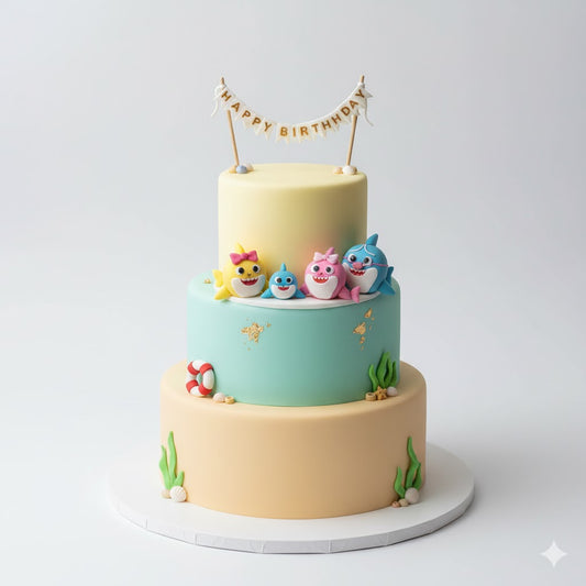 Shark Family Celebration Cake