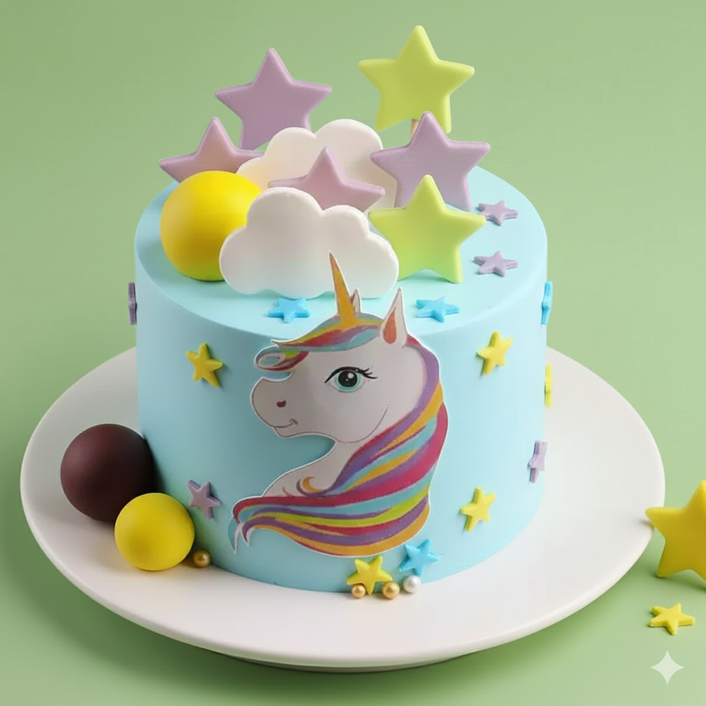 Sleeping Unicorn Theme Cake