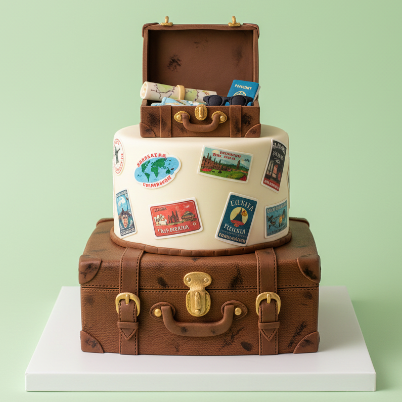 Suitcase Explorer Cake
