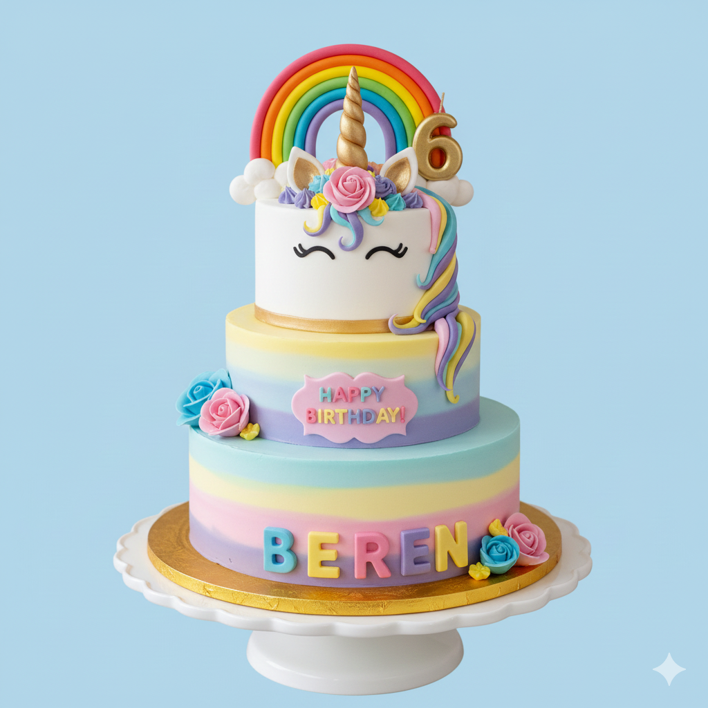Tall Pastel Unicorn Cake