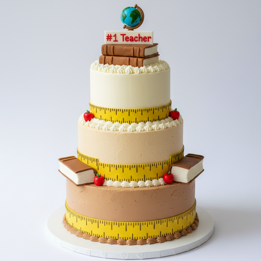 Teacher Ruler & Books Cake