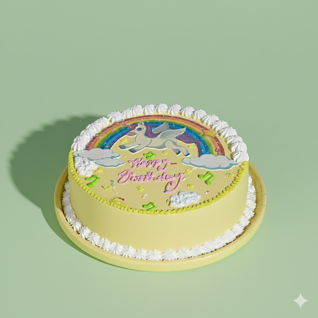 Unicorn Face Round Cake