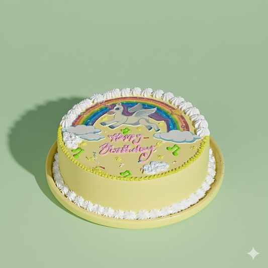 Unicorn Face Round Cake