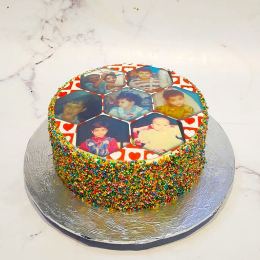 Hexagon Multi-Photo Cake