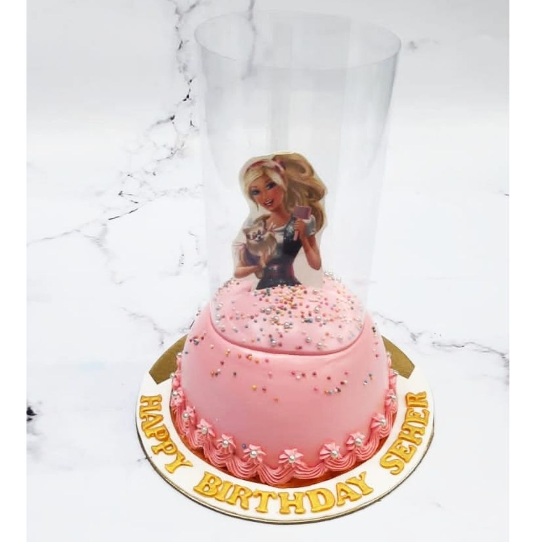 Pink Barbie Doll Cake